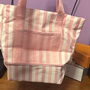 Victoria's Secret Pink and White Tote Bag